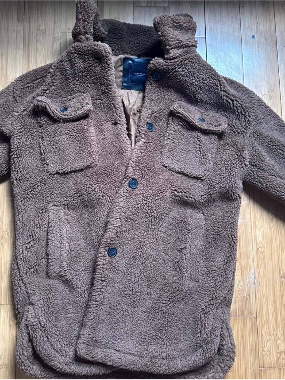 Lucky Brand Women's Brown Teddy Sherpa Jacket